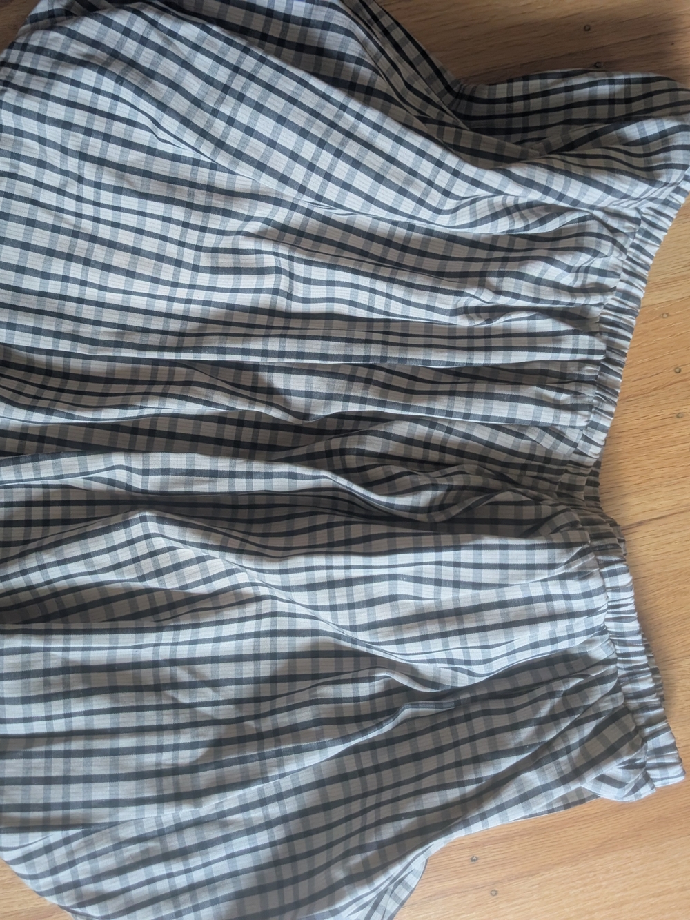 Bar III Blue and White Plaid Circle Skirt